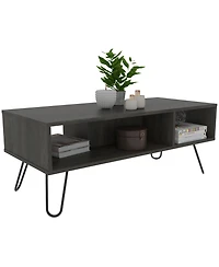 Depot E-shop Vassel Coffee Table, Four Legs, Two Shelves, Espresso