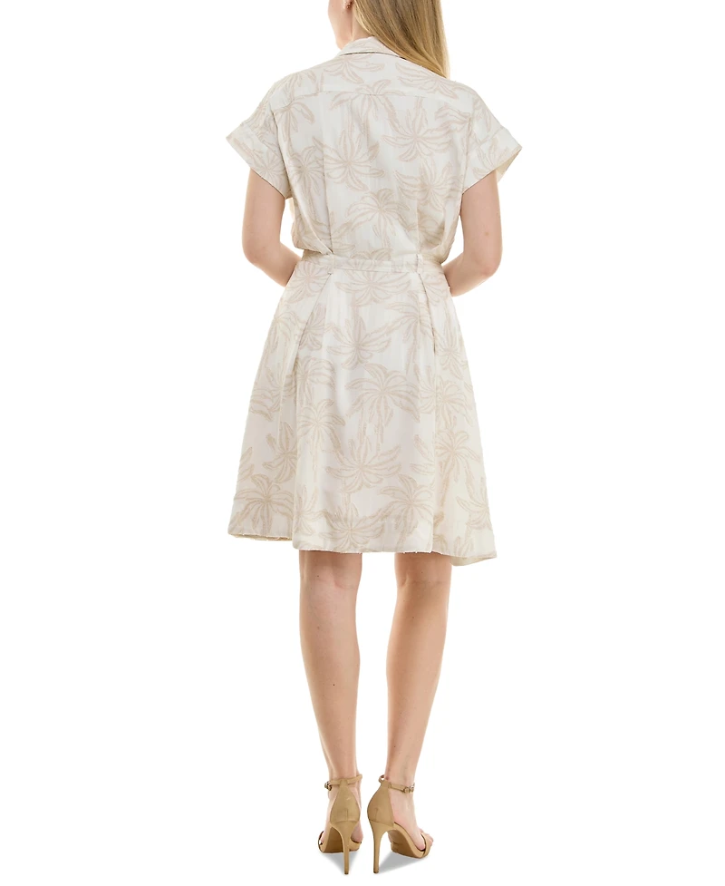 Taylor Women's Short-Sleeve Sash-Tie A-Line Dress