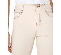 Liverpool Los Angeles Women's Gia Glider Mid-Rise Flare Fray-Hem Jeans