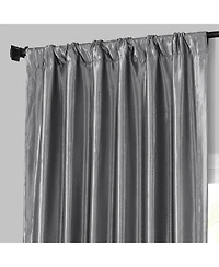 Half Price Drapes Platinum Solid Faux Silk Taffeta Room Darkening Curtain