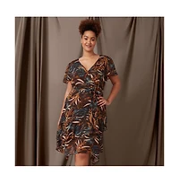 Dream Glow Faux-Wrap Dress