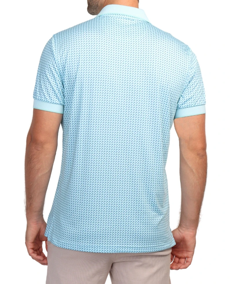 Tailorbyrd Men's Seafoam Ribbed Collar Performance