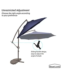 10 Ft Cantilever Patio Umbrella Offset Crank Large Outdoor Pool for Backyard Garden Deck Without Base