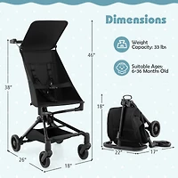 Slickblue Toddler Lightweight Stroller Compact and Airplane-Friendly Travel