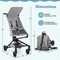 Slickblue Toddler Lightweight Stroller Compact and Airplane-Friendly Travel Stroller