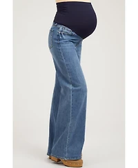 Pinkblush Blue Wide Leg Maternity Jeans