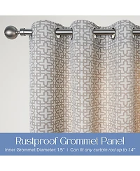 Outdoor Window Covering Cabana Trellis Grommet Single Panel, 52"Wx 84"L