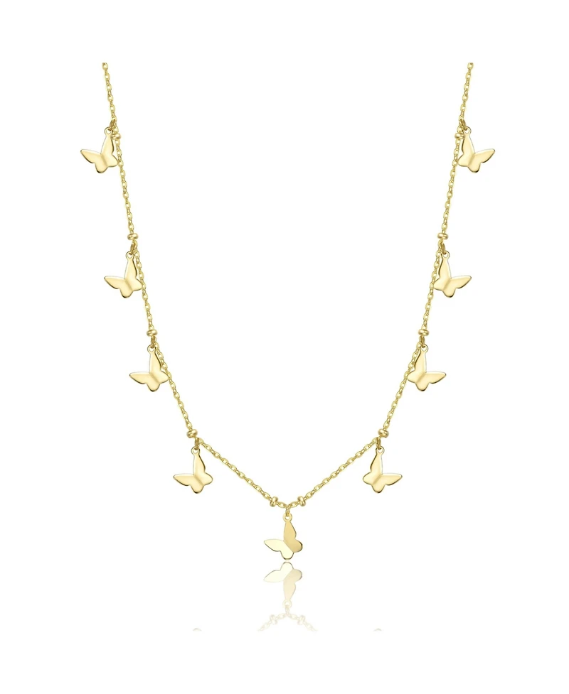 14K Gold Plated Butterfly Symphony Necklace