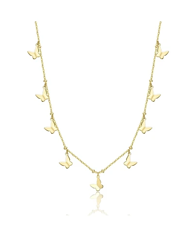 14K Gold Plated Butterfly Symphony Necklace