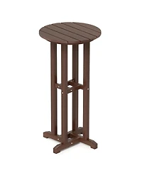 Round Bar Table Patio Hdpe Height Dining with Slatted Tabletop