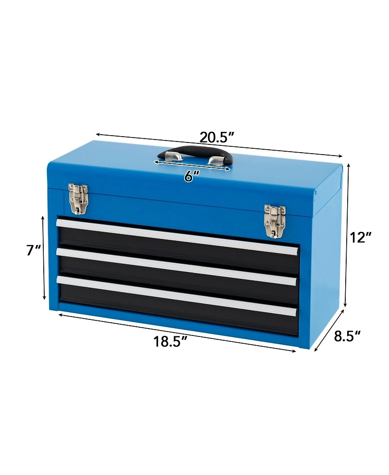 Portable Garage Mechanic Tool Cabinet Box with 3 Drawers