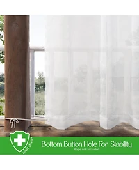 Awesome Home Insect Shield Leno Stripe Tab Top Curtain Panel