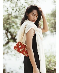 Sumatran Tiger Clutch Bag In Red