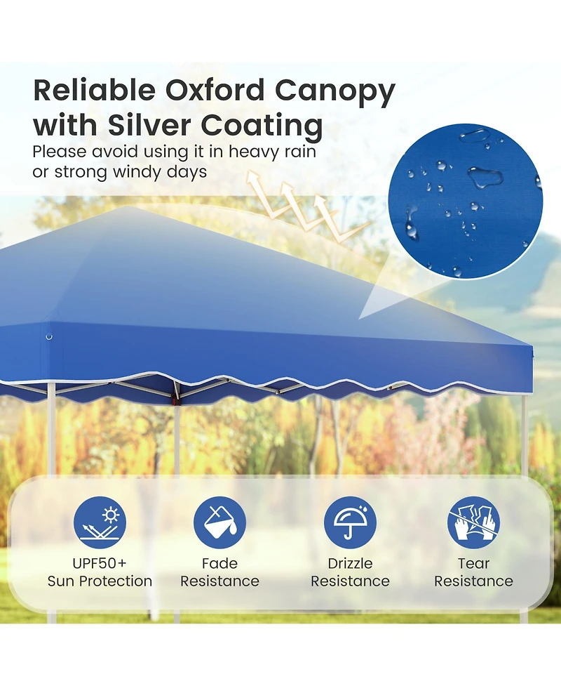 Foldable Pop-up Canopy Tent with Wheeled Carry Bag for Easy Outdoor Setup