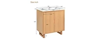 30 in. Modern Freestanding Bathroom Vanity Storage Solid Wood Cabinet Single Top Sink,2 Drawers