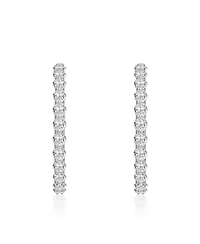 Clear Cubic Zirconia Accent Hoop Earrings
