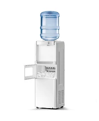 Cowsar Water Cooler Dispenser with Ice Maker for 2, 3 or 5 Gallon Bottles, 33Lbs Daily Ice Making, Child Safety Lock and Energy-Saving Design for Home
