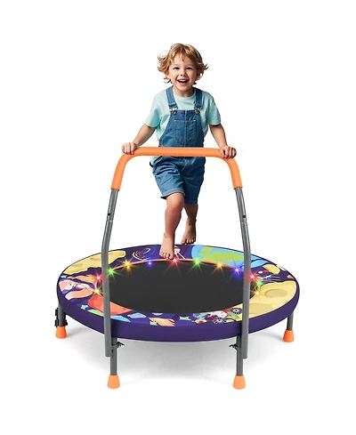 Mini Trampoline Folding Small Rebounder for Kids with Lights