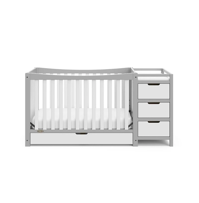 Graco Remi All-in-One Convertible Crib with Drawer and Changer (Pebble Gray)