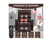 Casainc Dual Motor Infinite Position Up to 350 Lbs Power Lift Recliner Chair with Power-Remote, Heat Massage and Heavy Duty Motion Mechanism