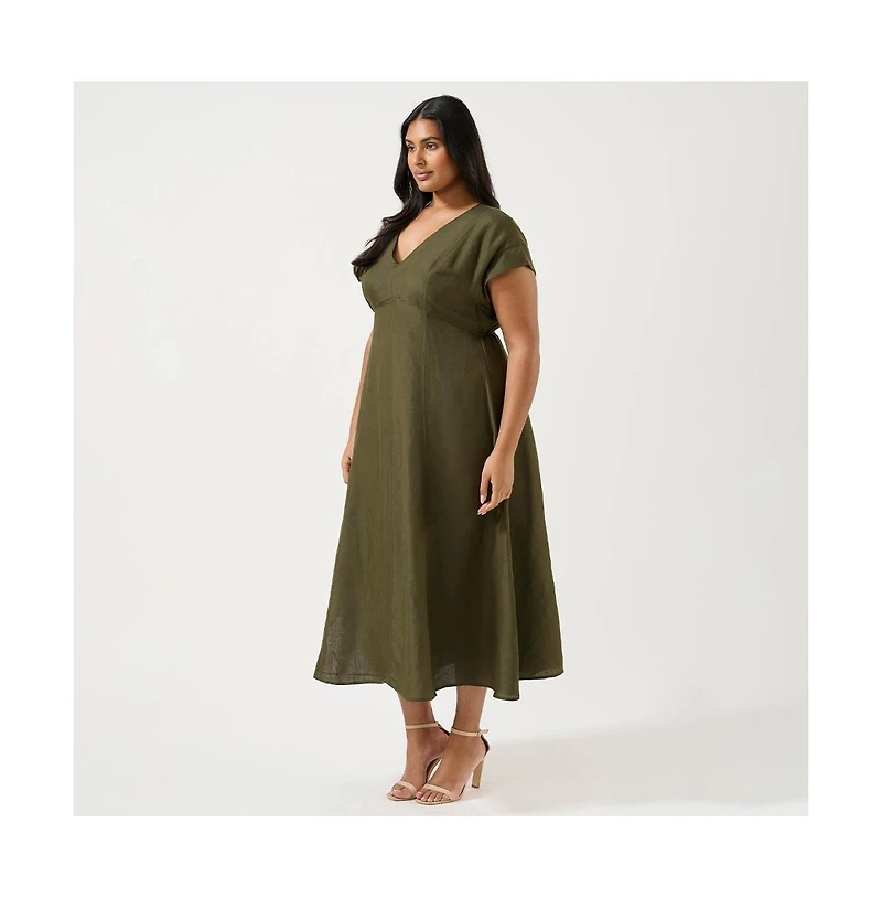 Estelle Aubrey V-Neck Midi Dress