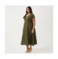 Estelle Aubrey V-Neck Midi Dress