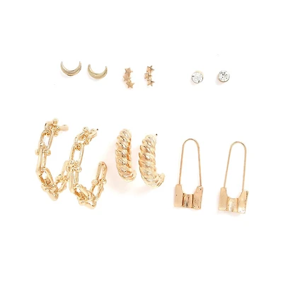 Sohi Women's Pack Of 6 Multi-Layer Earrings