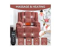 Dual Motor Heat Massage Power Lift Recliner Chair, Up to 350 lbs, Medium-Firm, Heavy-Duty with Power Remote