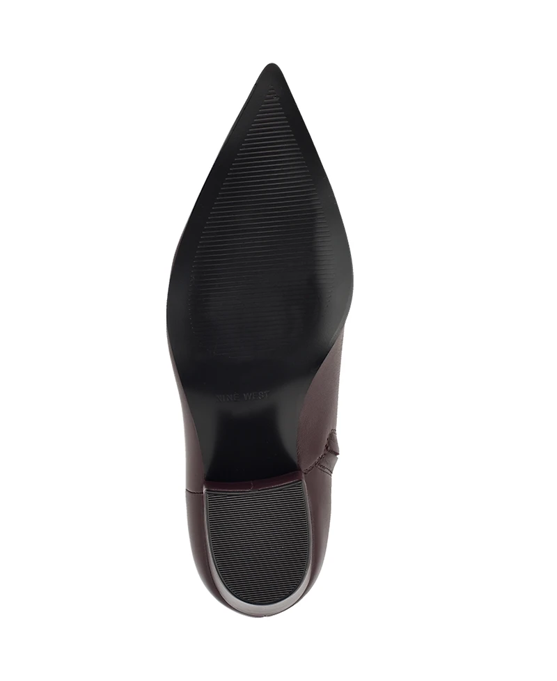 Nine West Women's Savie Leather Block Heel Booties