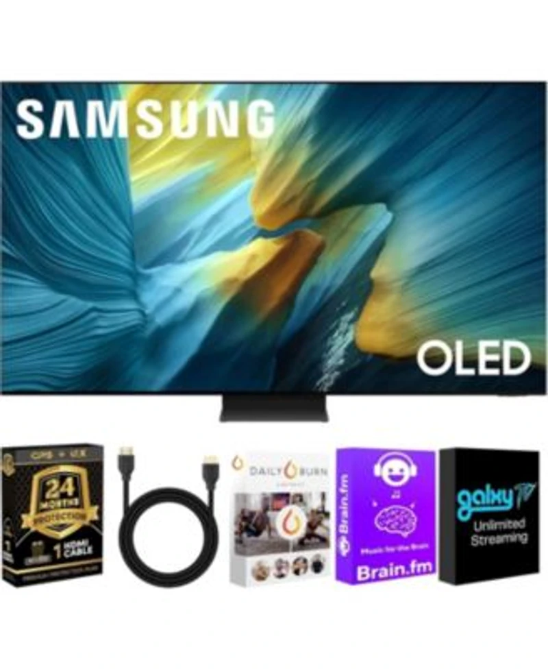 Samsung Oled S95f 55 Inch Qd Oled 4k Smart Tv With Quantum Dot Hdr Pro Glare Free Screen 165hz Refresh Rate Dolby Atmos Alexa Built In Uax Hdmi Cable Cps 2 Year Protection Plan Streaming Bundle Qn55s95fafxza