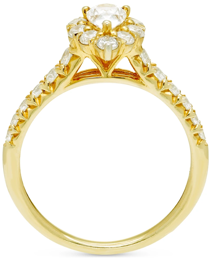 Diamond Pear Halo Engagement Ring (1 ct. t.w.) in 14k Gold