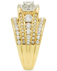 Diamond Halo Multirow Engagement Ring (2 ct. t.w.) in 14k Two-Tone Gold