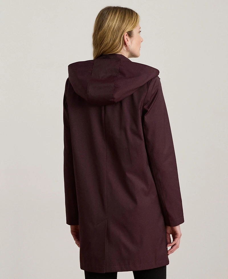 Lauren Ralph Womens Hooded A-Line Raincoat