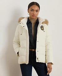 Lauren Ralph Lauren Women's Faux-Fur-Trim Collared Puffer Coat