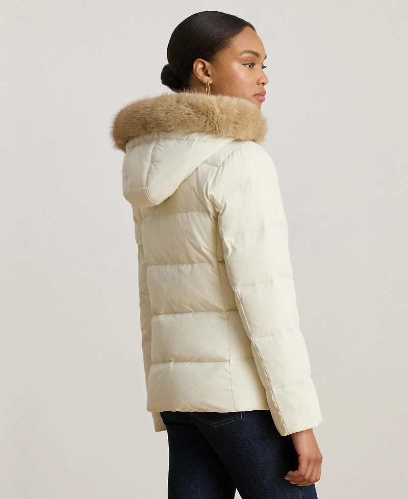 Lauren Ralph Lauren Women's Faux-Fur-Trim Collared Puffer Coat