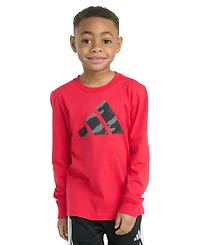 adidas Toddler & Little Boys Long-Sleeve Halftone Camo Logo Cotton T-Shirt