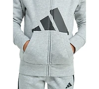 adidas Toddler & Little Boys Long-Sleeve Essential Big Logo Fleece Jacket Jogger Pants, 2 Piece Set