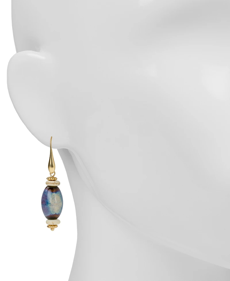 Patricia Nash Teal Ceramic Bead Drop Earrings