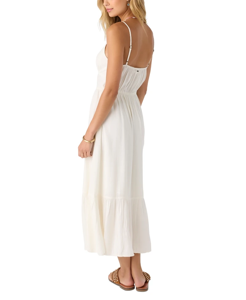 O'Neill Juniors' Pilar Woven Sleeveless Tiered Midi Dress