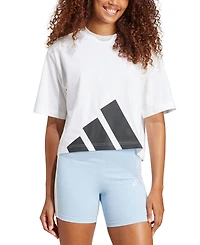 adidas Women's Cotton Logo Boxy Short-Sleeve T-Shirt