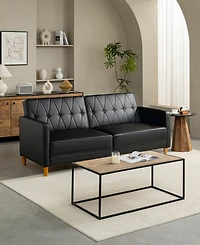 Gold Sparrow 77" Faux Leather Victoria Convertible Sofa Bed, Created for Macy's