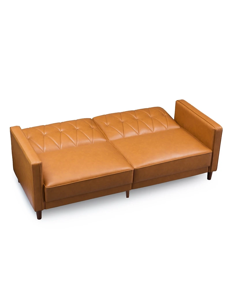 Gold Sparrow 77" Faux Leather Victoria Convertible Sofa Bed, Created for Macy's