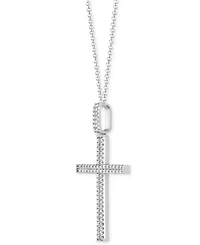 Men's Diamond Pave Cross 22" Pendant Necklace (1 ct. t.w.) in 10k White Gold