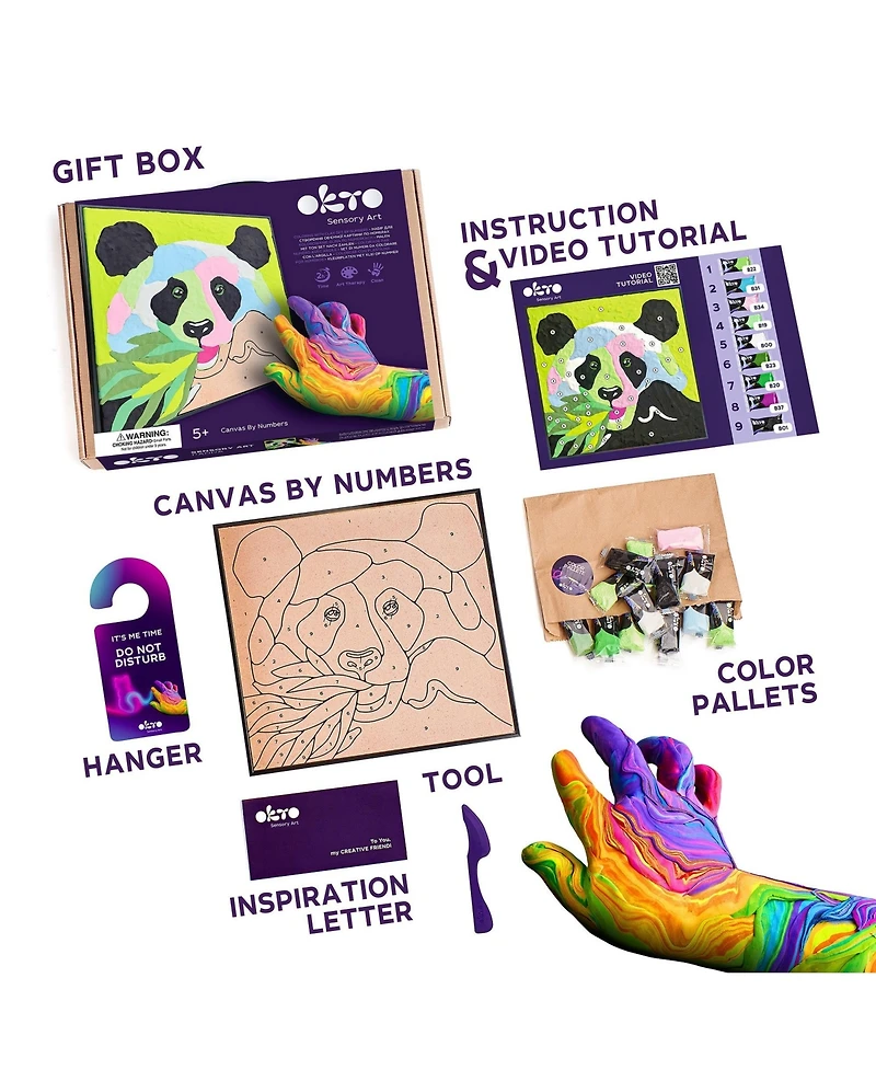 Okto Air-Dry Clay by Numbers – Panda (11.4 x 11.4 in)