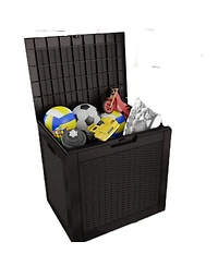 31 Gal Rattan Deck Boxes for Outdoor Storage with Side Handles