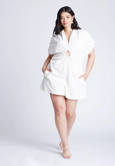 Eloquii Women's Poplin Romper