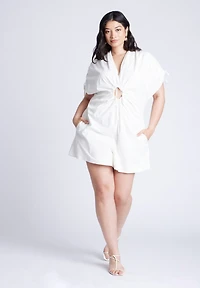 Eloquii Women's Poplin Romper