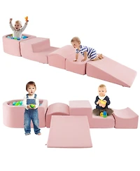 Slickblue 5-Piece Climb and Crawl Playset with Ball Pit for Kids