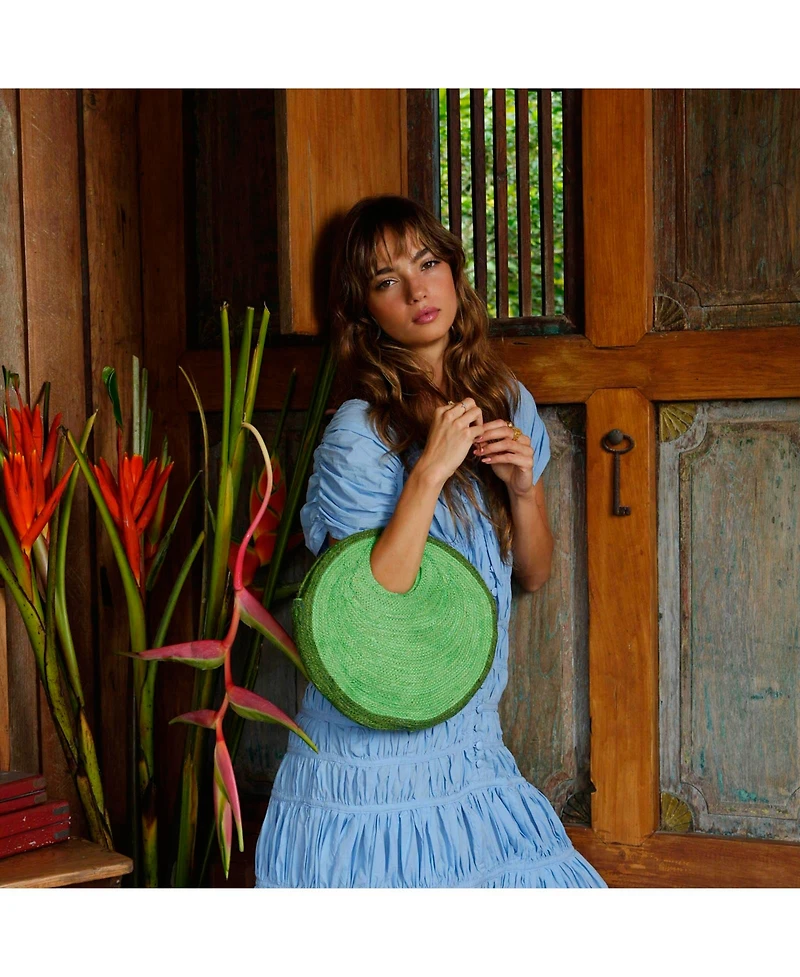 Solo Avocado Jute Bag In Green