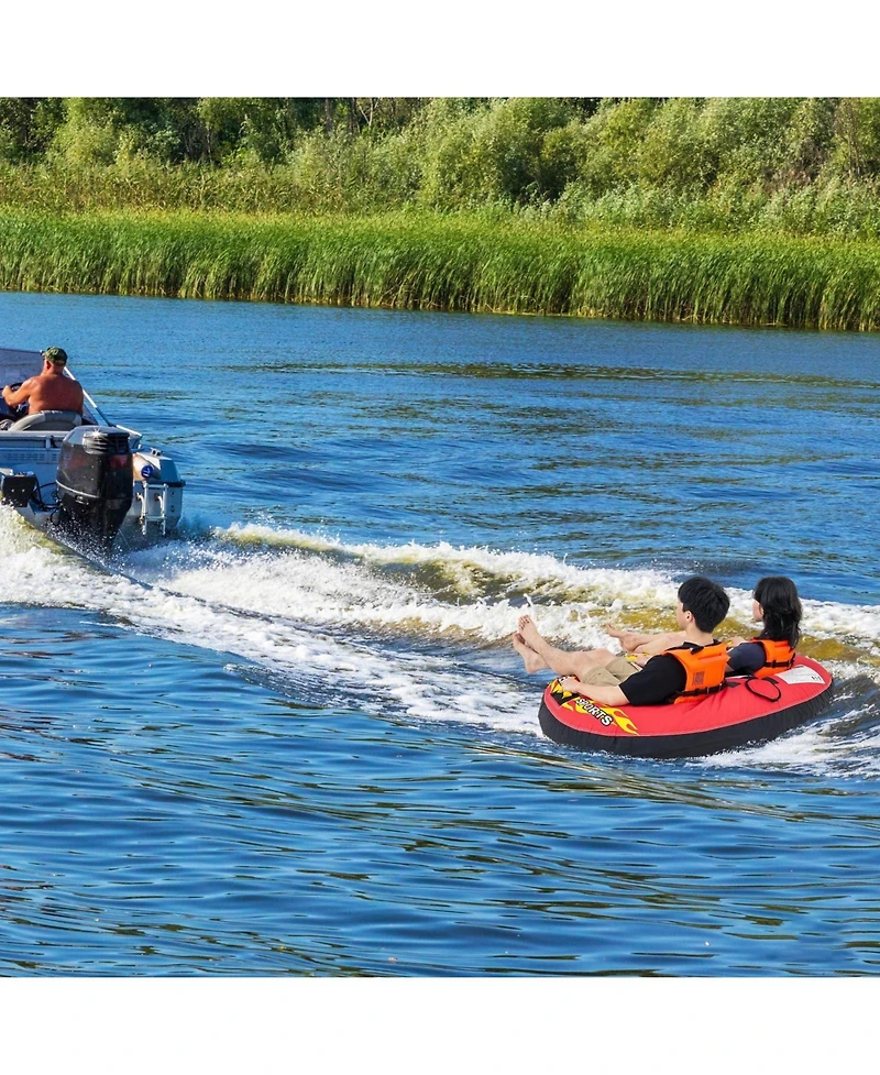 Towable Tube with Quick Connector and Drainage for Boating
